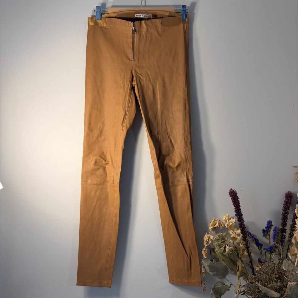 Alice + Olivia, skinny trouser, lambs leather, women’s size 4 made in USA